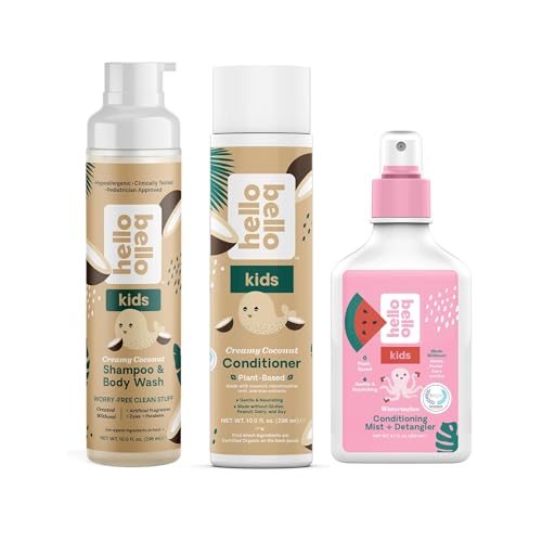 Hello Bello Kids Shampoo & Body Wash - Gentle for Sensitive Skin, Coconut & Watermelon - 10 fl oz