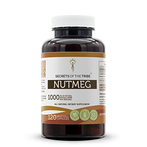 Secrets of the Tribe Nutmeg Herbal Supplement - High Potency, Verified Purity - 120 Capsules