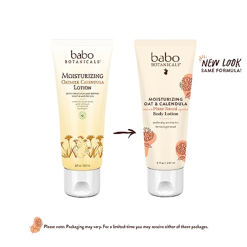 Babo Botanicals Body Lotion - Moisturizes Dry/Sensitive Skin, Vegan, Hypoallergenic - 8oz