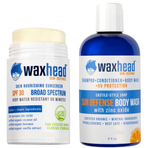 Waxhead Face Sunscreen - Non-Toxic Zinc Protection, Reef Safe & Hypoallergenic - 3oz