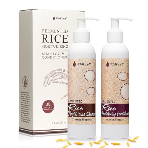 Well's Fermented Rice Shampoo & Conditioner Set - Nourishing for All Hair Types - 8 fl oz x 2