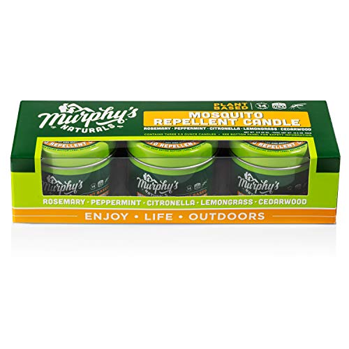 Murphy’s Naturals Mini Mosquito Repellent Candle Trio - 14 Hour Burn, Plant-Based Oils