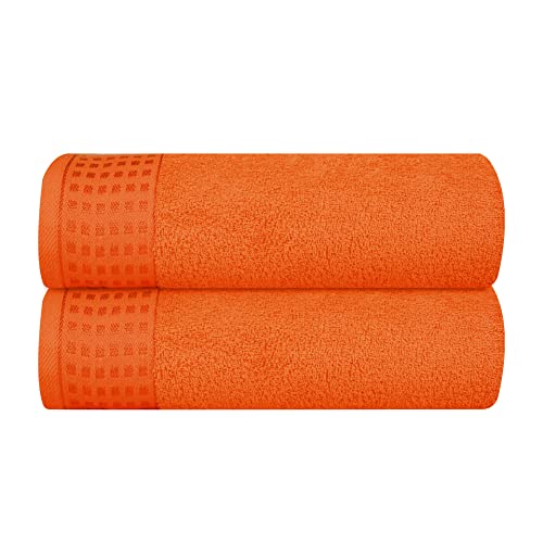 GLAMBURG Cotton Bath Towel Set - Ultra Soft, Highly Absorbent, Lightweight - 28x55 Inches, 2 Pack