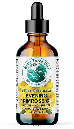 Bella Terra Oils Evening Primrose Oil - Rich in Fatty Acids, Cold-Pressed Pure Oil - 4 oz