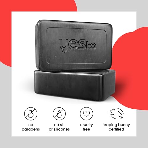 Yes To Tomatoes Charcoal Bar Soap - Deep Cleansing, Hydrating for All Skin Types - 7oz (Pack of 3)