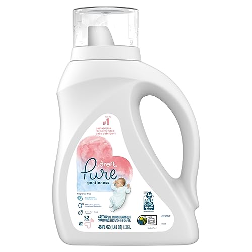 Dreft Pure Gentleness Concentrated Baby Detergent - Plant-Based, Hypoallergenic, 46 fl oz