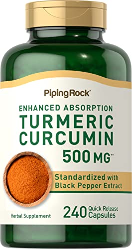 Piping Rock Curcumin Herbal Supplement - Enhanced Absorption, Non-GMO, Gluten Free - 240 Capsules