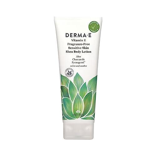 Derma E Body Lotion - Deeply Hydrating for Sensitive Skin, Fragrance Free & Vegan - 8 oz