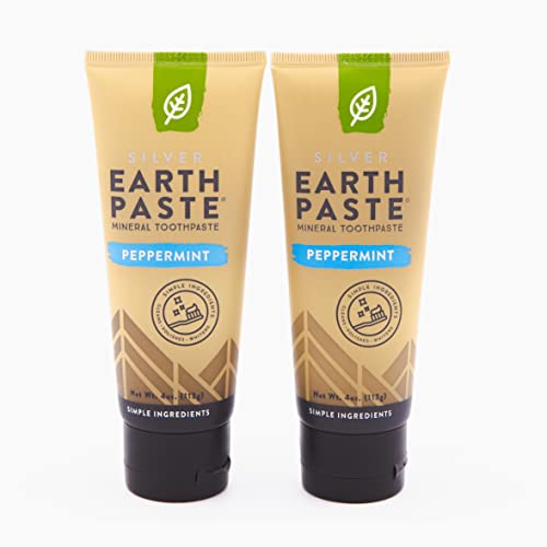 Redmond Earthpaste Toothpaste - Natural Stain Remover, Non-Fluoride, Peppermint - 2 Pack