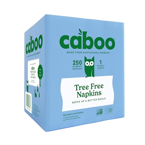 Caboo Tree Free Napkins - Soft, Strong, BPA-Free, 250 Count for Home & Travel