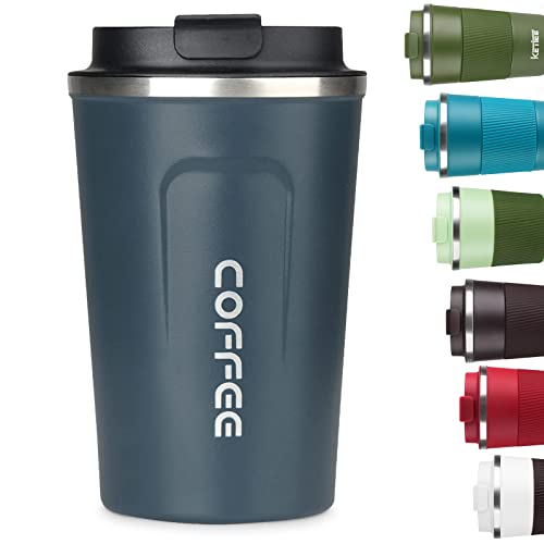 KETIEE Travel Coffee Mug - Leakproof Insulated Design, BPA-Free, 12oz Stainless Steel - Blue