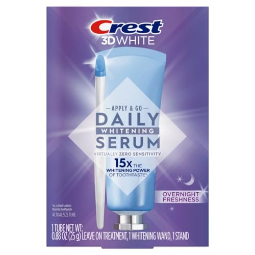 Crest 3DWhite Whitening Serum - Overnight Freshness, Gentle Stain Removal - 0.88oz