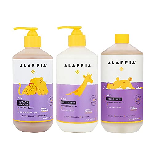 Alaffia Kids Shampoo & Body Wash Set - Nourishing, Gentle with Shea Butter & Coconut Oil - 64oz