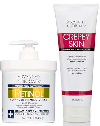 Advanced Clinicals Firming Cream Set - Reduces Wrinkles, Hydrates & Plumps Skin - 8oz