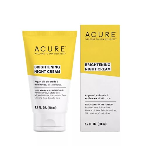 ACURE Brightening Night Cream - Deep Hydration & Protection, 100% Vegan - 1.7 Fl Oz