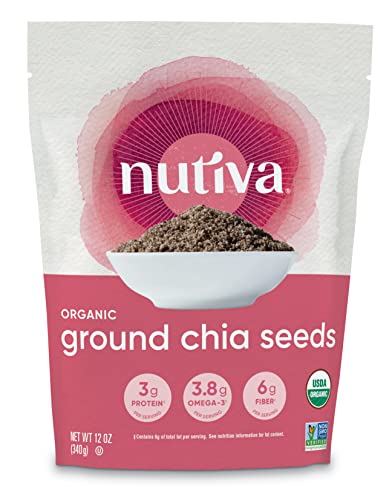 Nutiva Organic Raw Chia Seeds - Nutrient-Dense, Non-GMO, Vegan, 3g Protein, 5g Fiber - 12oz