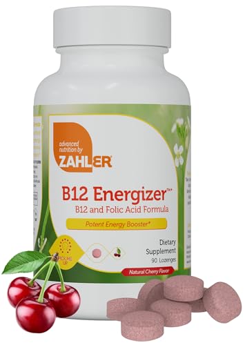 Zahler Energizer Vitamin B12 - Boost Energy & Mood, Non-GMO, Kosher - Cherry Lozenges, 90 Count