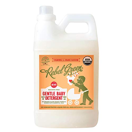 Rebel Green Concentrated Baby Laundry Detergent - Hypoallergenic, Organic Ingredients - 64 Loads