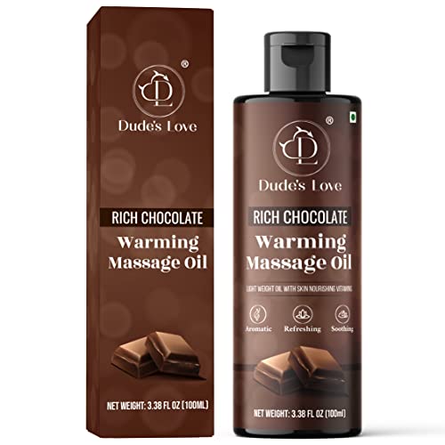 Dude's Love Massage Oil - Hydrating Chocolate Flavor, Nourishes Skin, Non-Sticky - 3.38 Fl Oz