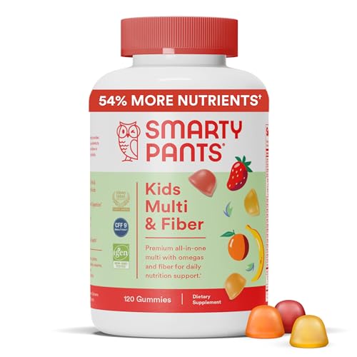 SmartyPants Kids Multivitamin Gummies - 17 Nutrients, Fiber & Omega-3, 120 Count