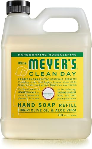 Mrs. Meyer's Hand Soap Refill - Nourishing Honeysuckle Scent, Biodegradable Formula - 33oz