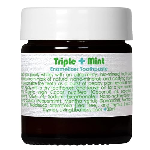 Living Libations Organic Triple Mint Toothpaste - Fresh Breath, Enamel Support, Vegan - 1 oz