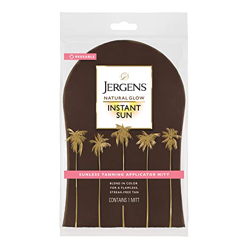 Jergens Natural Glow Self Tanner Applicator Mitt - Streak-Free Blending, Reusable Protection