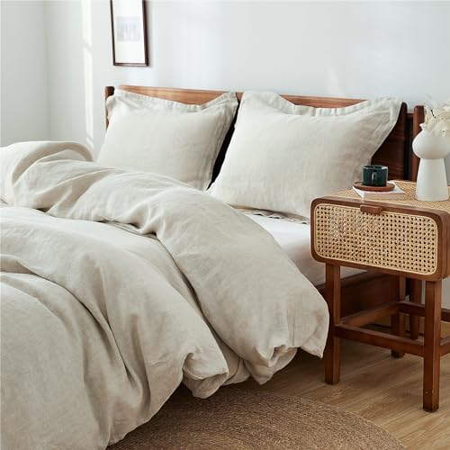 Simple&Opulence 100% Linen Duvet Cover Set - Soft, Breathable, OEKO-TEX Certified - King Size