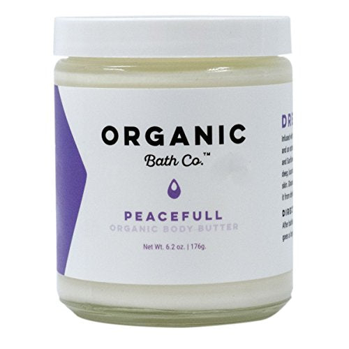 PeaceFull Organic Body Butter - Moisturizes & Heals, Lavender Scent - 100% Organic Ingredients