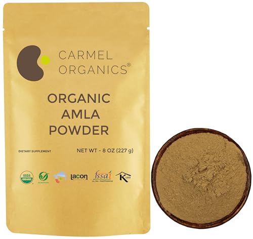 Carmel Organics Amla Herbal Supplement - Supports Skin & Hair Health, Non-GMO, Gluten-Free - 8oz