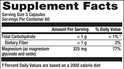 Natural Vitality Calm Magnesium Capsules - Supports Bone, Muscle & Heart Health - 180ct