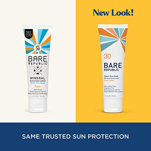 Bare Republic Mineral Matte Sunscreen SPF 30 - Sheer, Non-Greasy, Marine Safe - 1.7 Fl Oz