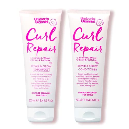 Umberto Giannini Curl Repair Shampoo & Conditioner Set - Restores Shine, Nourishes Curls - 250ml