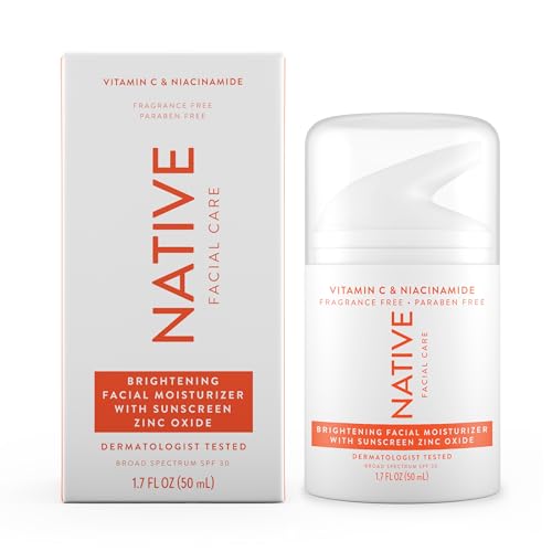 Native Brightening Daily Facial Moisturizer - Deep Hydration, Non-Greasy & Vitamin C - 1.7 fl oz