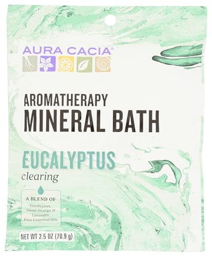 Aura Cacia Bath Salt - Eucalyptus Relaxation, Supports Global Poverty Alleviation - 2.5oz