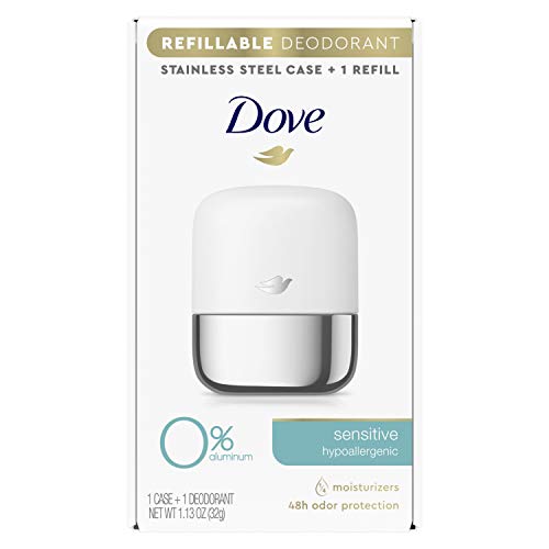 Dove Refillable Deodorant Kit - Aluminum-Free, Moisturizing Formula for Sensitive Skin - 1.13oz