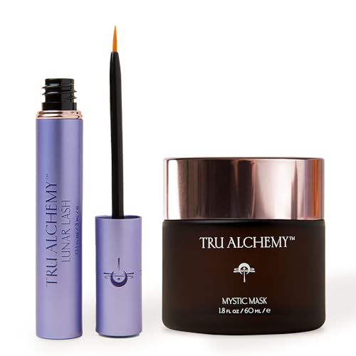 Tru Alchemy Eyelash Serum & Mystic Mask - Boost Lashes, Hydrate & Purify Skin - 2oz