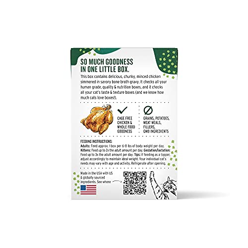 The Honest Kitchen Minced Dog Food - Human Grade Chicken in Bone Broth, Balanced Nutrition - 5.5oz