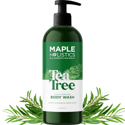 Maple Holistics Tea Tree Oil Body Wash - Hydrating, Nourishing Coconut & Peppermint - 16oz