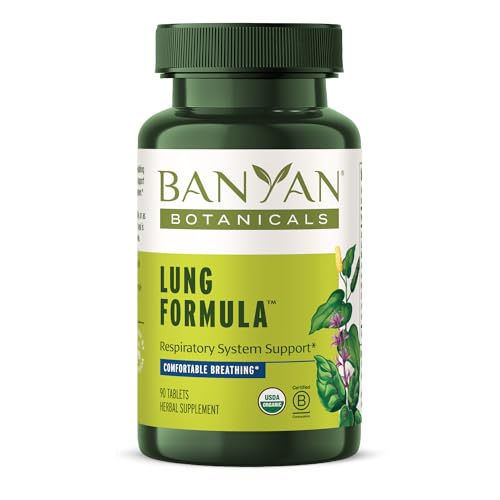 Banyan Botanicals Lung Formula - Organic Respiratory Support with Licorice & Tulsi - 90 Tablets