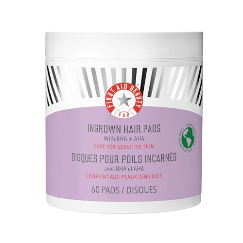 First Aid Beauty Ingrown Rescue Kit - Exfoliating Pads to Prevent Razor Bumps, 60 Count
