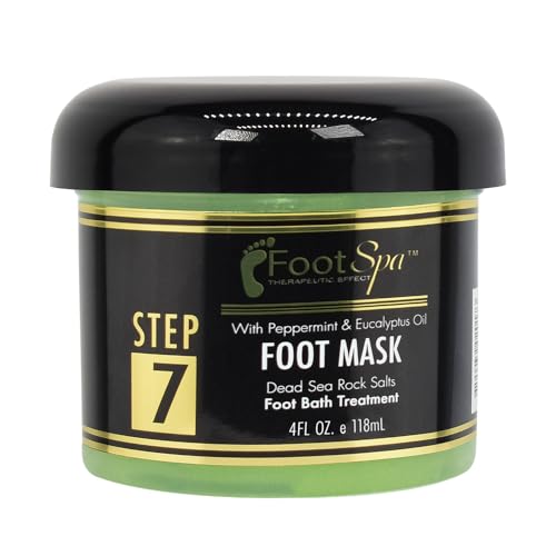 FOOT SPA Cream Mask - Hydrating Relief for Tired Feet, Peppermint & Eucalyptus - 4 Oz