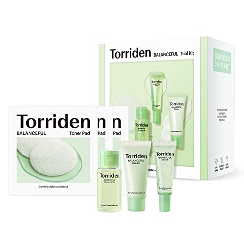 Torriden BALANCEFUL Cica Trial Kit - Soothing Skin Care Set with Gotu Kola - 4 Steps