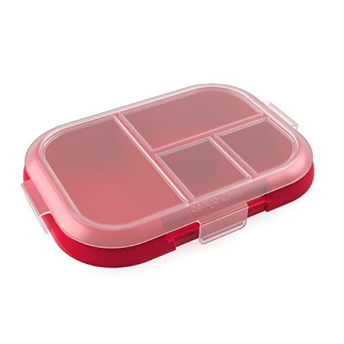 Bentgo Kids Tray - 4-Compartment Meal Prep, BPA-Free with Transparent Cover - Red/Royal