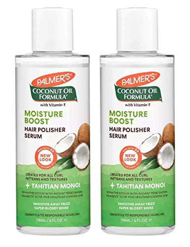 Palmer's Hair Serum - Boosts Shine & Hydrates, Fair Trade Coconut & Marula Oils - 6oz, 2 Pack