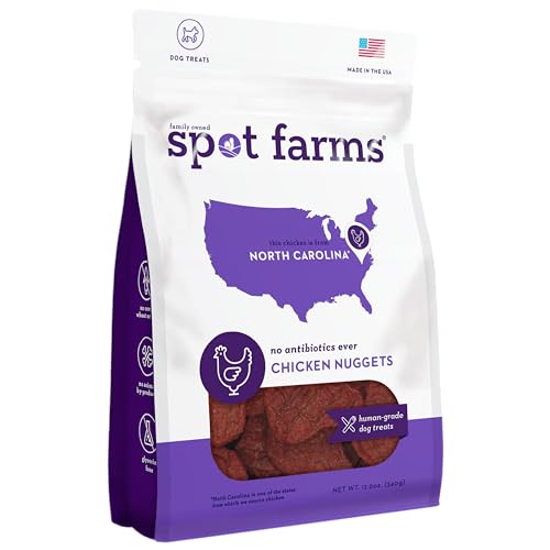 Spot Farms Dog Treats - All-Natural Chicken Nuggets, Human-Grade, Grain-Free - 12oz