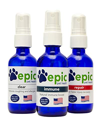 Epic Pet Health Immunity Support Combo - All Natural Pain Relief & Allergy Care - 3 Sprays