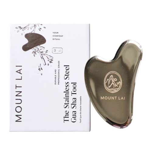 Mount Lai Gua Sha Tool - Facial Sculpting & Lifting, 100% Stainless Steel - Relaxation & Glow