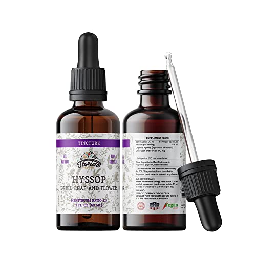 Florida Herbs Organic Hyssop Tincture - Non-GMO, Pure Herbal Extract, 700 mg - 2 oz