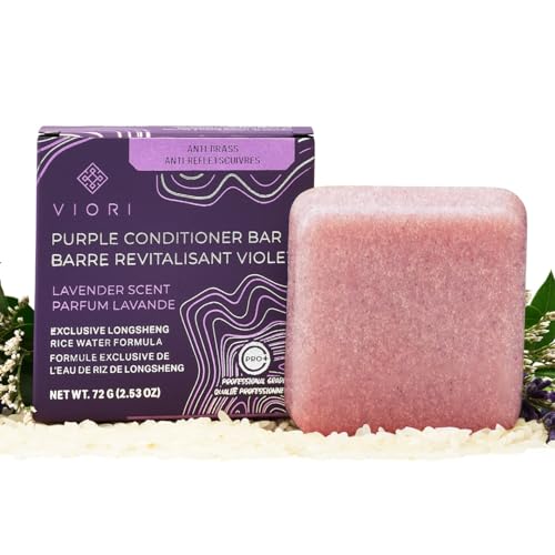 Viori Purple Conditioner Bar - Revitalize Blonde Hair, Natural Ingredients, 100% Vegan - 3.5oz